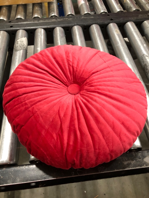 Photo 1 of Round Throw Pillow Bulk Decorative Velvet Pillows 13.8 Inch Pumpkin Floor Pillow Cushion Solid Color Throw Pillow for Couch Living Room Sofa Bed
