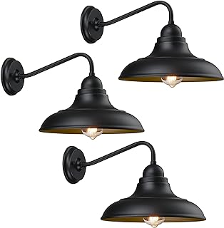 Photo 1 of 3 Pack Outdoor Wall Lights Wall Mount for House Farmhouse Outdoor Wall Sconce Black Outside Wall Lantern Classic Barn Lights Outdoor & Indoor, 12"