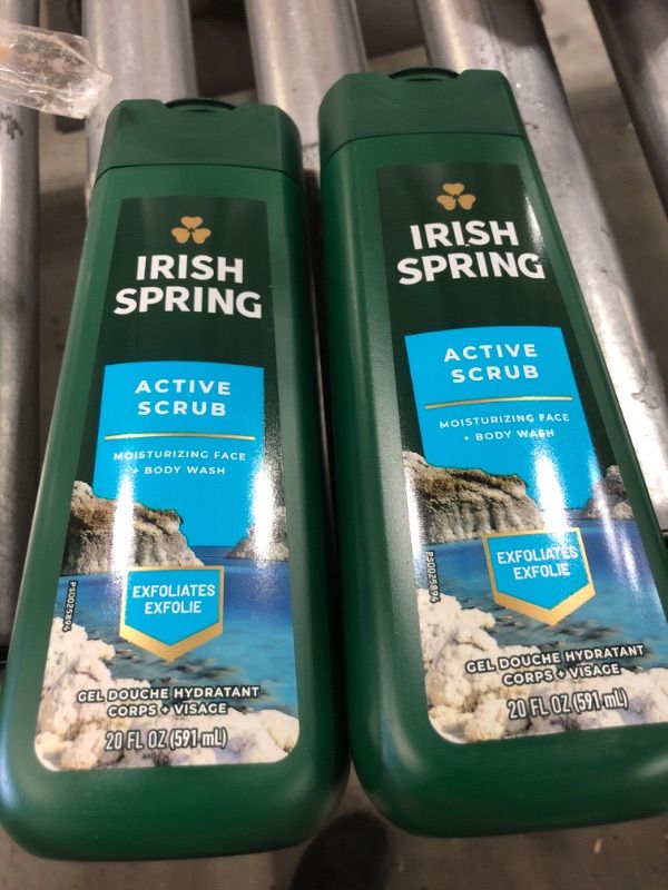 Photo 2 of Irish Spring Exfoliating Men's Body Wash Shower Gel, Deep Action Scrub - 18 fluid ounce (2 Pack) Deep Action Scrub 18 Fl Oz