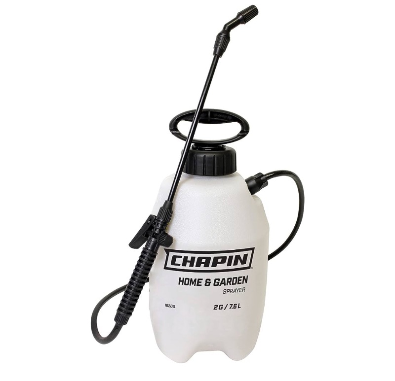 Photo 1 of Chapin 16200 2-Gallon Made in USA Garden Pump Sprayer with Ergonomic Handle, Trigger Shut Off, Adjustable Cone Nozzle and in-Tank Filter, for Spraying Weeds, Insects, Fertilizers, Translucent White