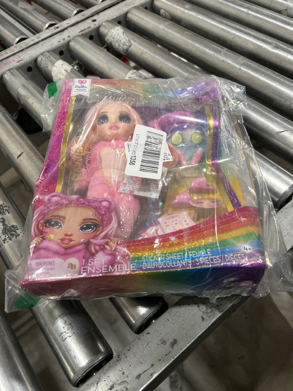 Photo 2 of Rainbow High Jr High PJ Party - Bella, Pink 9" Posable Fashion Doll with Soft Onesie, Slippers, Fun Play Accessories, Great Toy Gift for Girls Kids Ages 4-12 Years