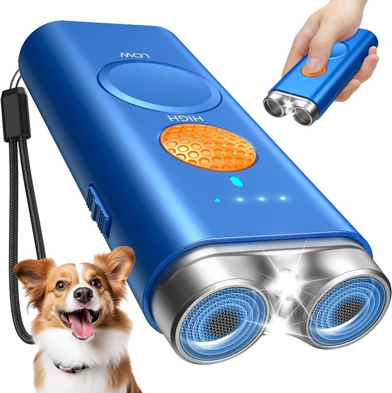 Photo 1 of Dog Bark Deterrent Device, Anti Barking Device for Dogs Indoor, Dog Bark Training Device Handheld Ultrasonic 50 Ft Range Rechargeable with Flashlight for Small Medium Large Dogs
