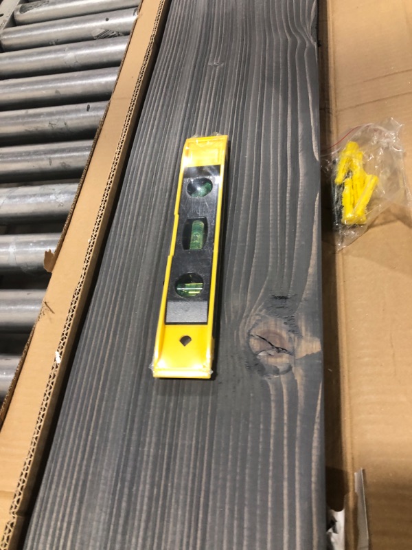 Photo 1 of BoscoMondo 48 Inch Fireplace Mantel - Solid Rustic Wood - Wall Mounted Floating Farmhouse Shelf - with Invisible Heavy Duty Metal Bracket (48", Grey) 48" Grey