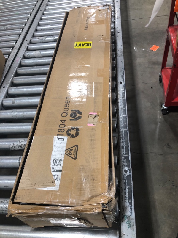Photo 1 of 18 Inch Metal Bed Frame Queen Size No Box Spring Needed - Easy Assembly Heavy Duty Noise Free Narrow Bedframes - Double Black Basic Steel Slats Platform with Storage Queen 18 Inch