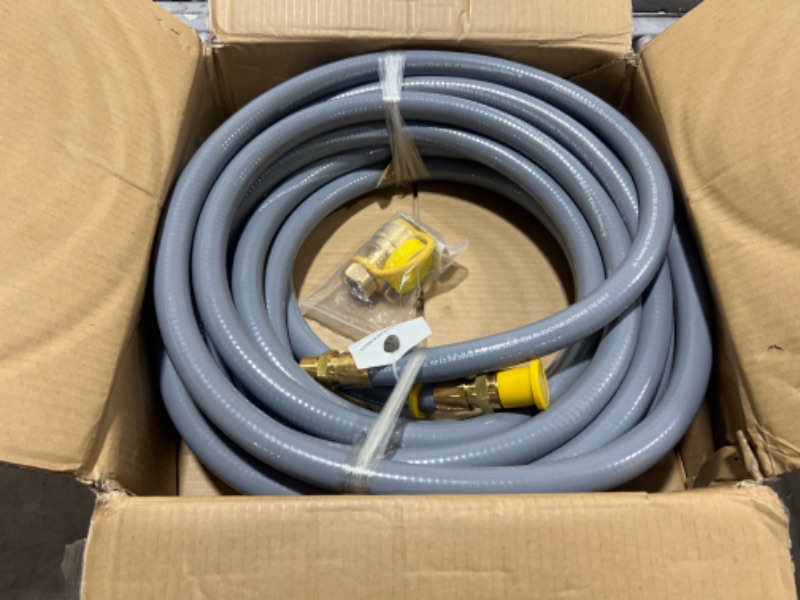 Photo 2 of 50FT 3/4" ID Natural Gas Hose with Quick Connect 3/4" ID Natural Gas Hose with Quick Connect Fittings for NG/LP Propane Appliances, Grill,Patio Heaters,Generators, Indoors & Outdoors