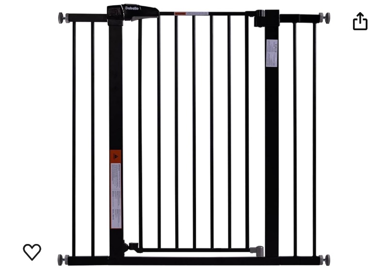 Photo 1 of BABELIO 36" Extra Tall Dog Gate, 26''-40'' Wide Auto Close Baby Gate, Pressure Mounted Metal Pet Gate, Easy Install No Drilling, No Tools Required, with Wall Protectors and Extenders (Black)