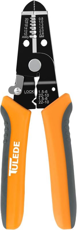 Photo 1 of 3 In 1 Wire Stripper Tool, 7.5 Inch Wire Stripper/Cutter/Crimping Tool for 10-20 AWG Solid and Stranded Wires, Come with Safety Lock & Invisible Spring, Made of 65Mn for Durability
