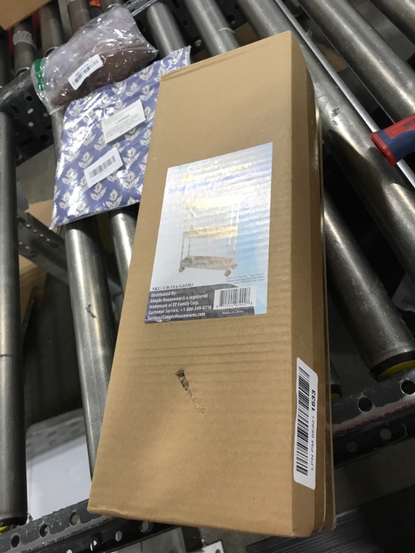 Photo 1 of Simple Houseware Kitchen Cart Storage 3-Tier Slim/Super Narrow Shelves with Handle, 26.5'' Height/5.5'' Width for Narrow Place, Grey Slim Grey