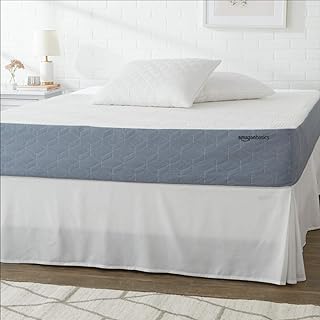 Photo 1 of Amazon Basics Cooling Infused Gel Memory Foam Mattress, Medium-Firm, CertiPUR-US Certified, King Size, 10 Inch, White/Gray

