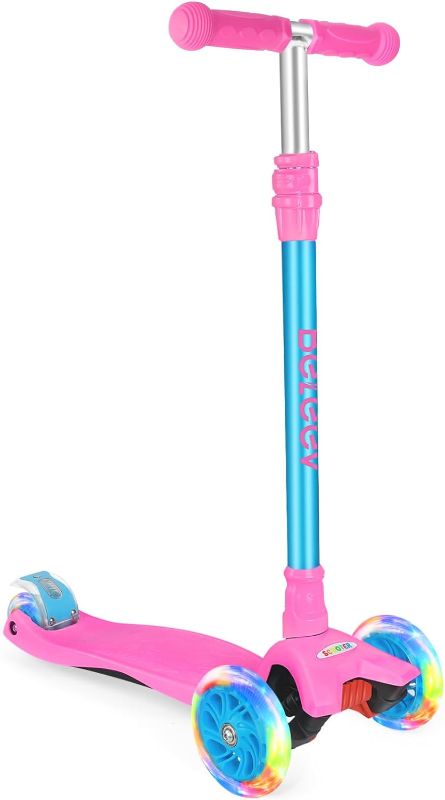 Photo 1 of 3 Wheel Scooter for Kids Ages 6-12,Kids Scooter with Light Up Wheels, Sturdy Deck Design, and 4 Height Adjustable Suitable for Kids Ages 3-12