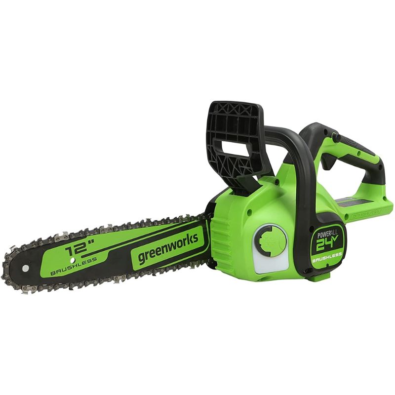 Photo 1 of Greenworks 24V 12" Brushless Cordless Compact Chainsaw (Great For Storm Clean-Up, Pruning, and Firewood / 125+ Compatible Tools), Tool Only
