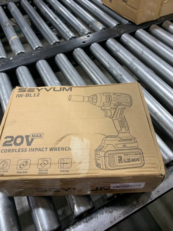 Photo 2 of SEYVUM Impact Wrench,1/2" Impact Gun, Power Impact Driver Max Torque 320 Ft-lbs (430N.m), Cordless Impact Wrench with 20V Brushless Motor, 3.0Ah Li-ion Battery with Fast Charger, 4 Pcs Impact Sockets