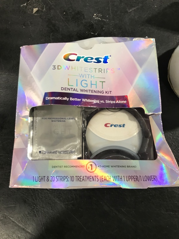 Photo 1 of Crest 3D Whitestrips with Light, Whitestrips 3D White, Teeth Whitening Strip Kit, 20 Strips (10 Count Pack), Crest Teeth Whitening Strips, Teeth Whitening Kit
