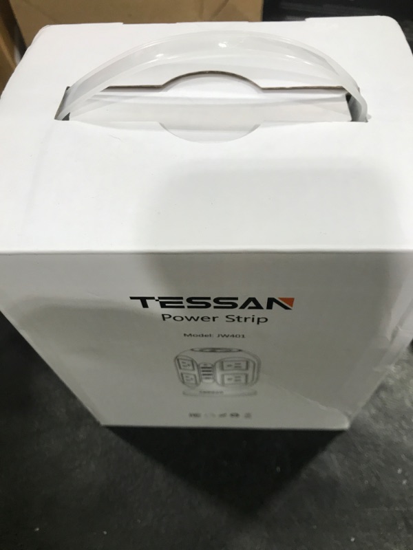 Photo 1 of Tower Surge Protector Power Strip 10 ft, TESSAN Long Flat Extension Cord with Multiple Outlets, 8 AC Outlets with 4 USB Ports (1 USB C), Charging Station with Surge Protection, for Home Office Dorm