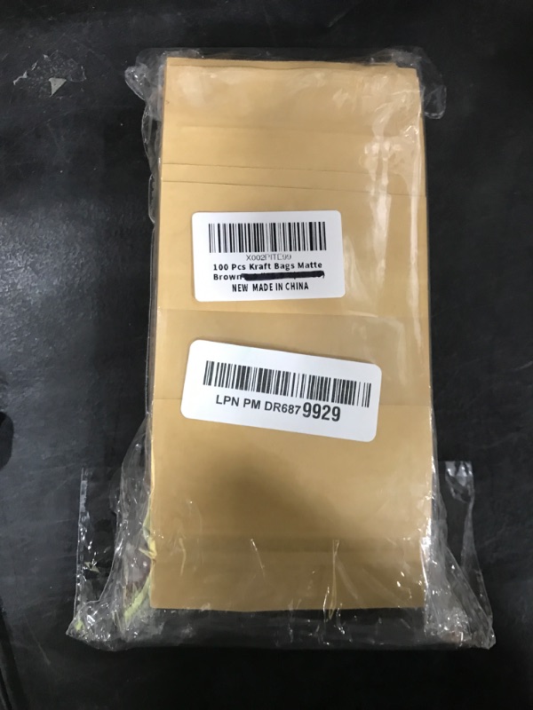 Photo 1 of 100 Pcs Resealable bags,3.9" x 5.9" Stand Up Kraft Paper Bags with Matte Window, Zip Lock Food Storage Bags for Packaging Products, Reusable, Sealable