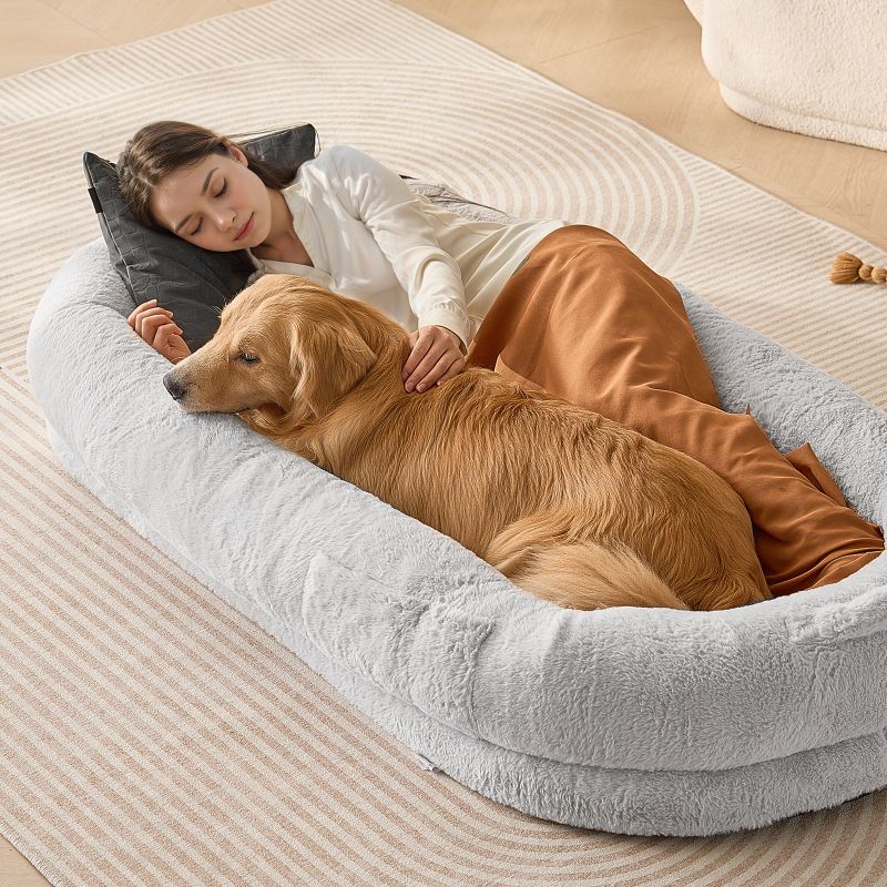 Photo 1 of VEVOR Human Dog Bed 68x35x10in Large Human Size Dog Bed Washable Faux Rabbit Fur
