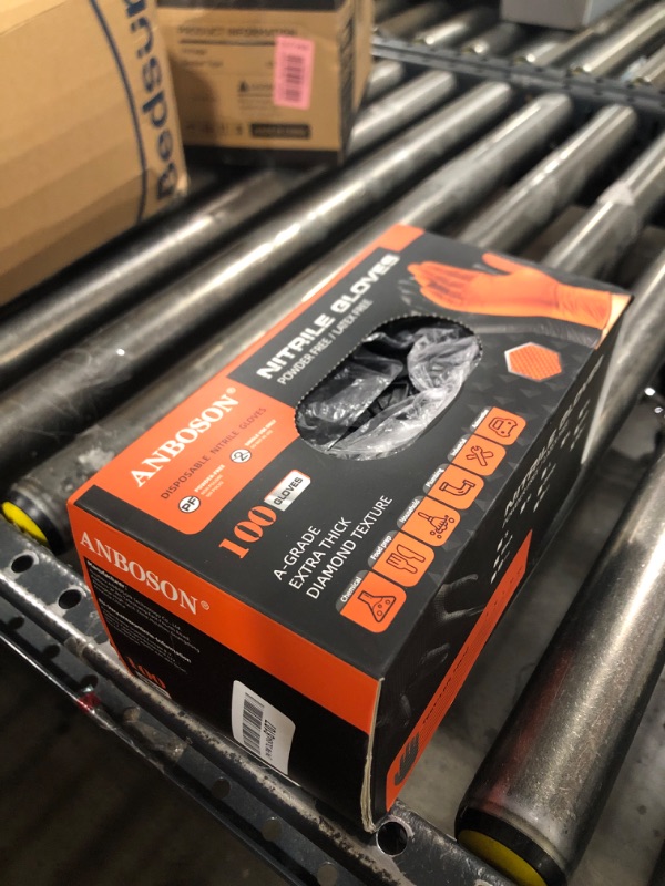 Photo 1 of ANBOSON BBQ Gloves for Cooking Baking Grilling, 100 Count Disposable Nitrile Gloves and 4 Count Cotton Glove Liners Washable (10mil Nitrile, X-Large)