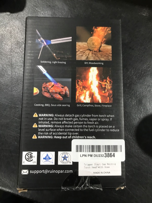 Photo 1 of Propane Torch Head Kit,Trigger Start Propane Torch Kit with 5FT Hose,Blow Torch Head with Rubber Wrapped Torch Body&Flame Knob,Fuel by Propane MAPP and Map-pro for Soldering,Brazing,Welding