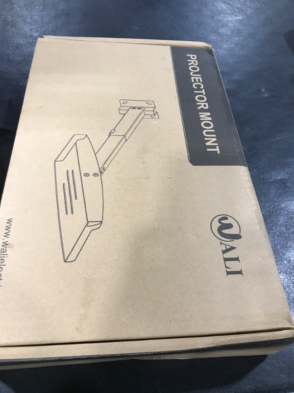 Photo 1 of WALI Projector Ceiling Mount Tray?Projector Wall Mount Holds up to 22lbs?Height Adjustable Universal Projection Mount 22.76-30.24 inches, No Hole Installation, Hidden Cable Routing, White (PM-005-W)