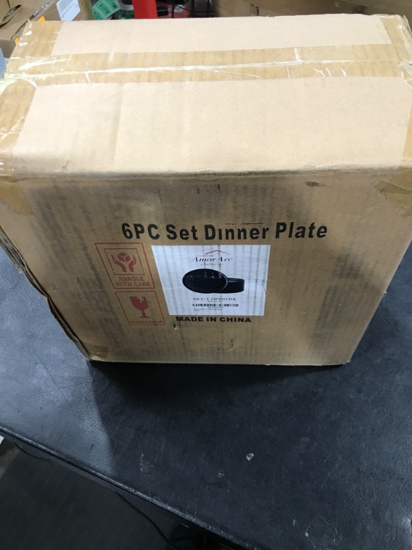 Photo 1 of AmorArc Ceramic Dinner Plates Set of 6, 10.0 Inch Matte Stoneware Plates for Kitchen,Modern Flat Dinnerware Dishes Set,Microwave& Dishwasher Safe, Scratch Resistant, Matte Black
