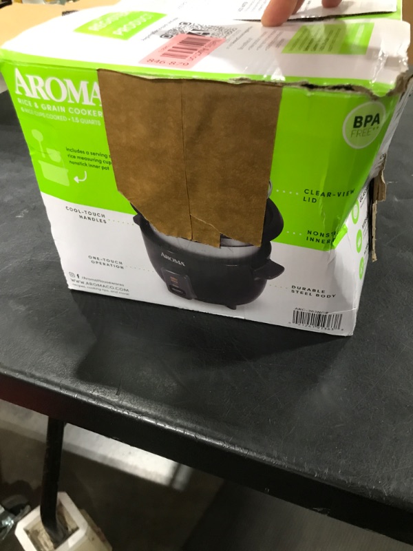 Photo 1 of Aroma Housewares 1.5Qt. Rice & Grain Cooker (ARC-363NGB),Black,6-Cup Cooked / 3-Cup Uncooked
