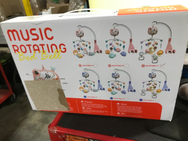 Photo 1 of Baby Mobiles for Cribs, Crib Mobile with Music and Lights, Nursery Musical Mobile for Bassinets Hanging Toys with Remote Control, Rotation, Projection, Animal Mobile Arm Clip On for Infant Boys Girls