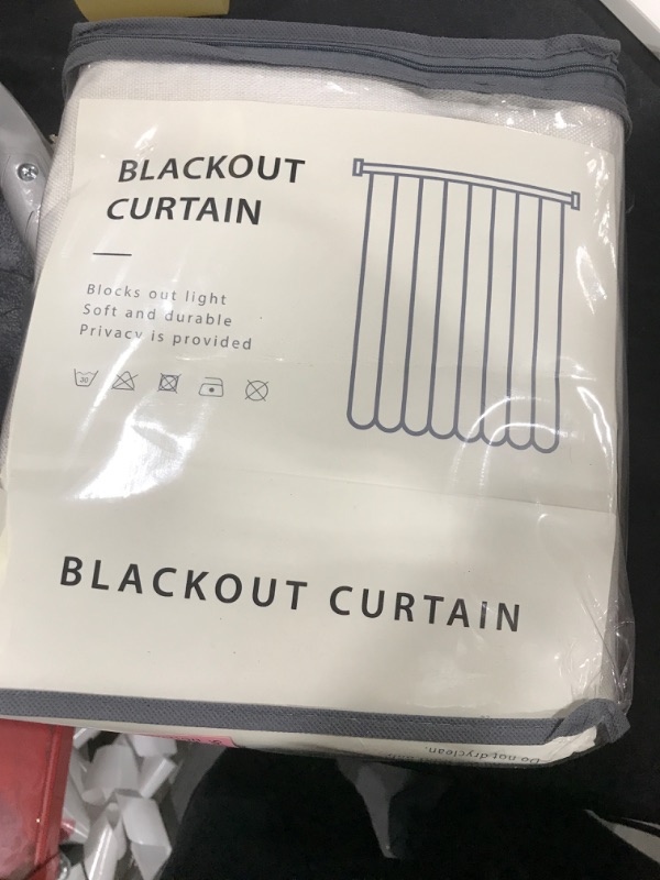 Photo 1 of 100% Blackout Shield Linen Blackout Curtains for Bedroom 102 Inches Long, Back Tab/Rod Pocket Living Room Drapes, Thermal Insulated Blackout Curtains 2 Panels Set, 50" W x 102" L, Light Cream