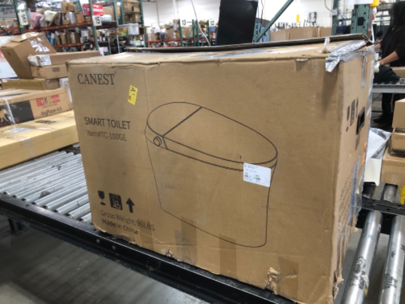 Photo 1 of CANEST Smart Bidet Toilet, Smart Toilet with Bidet Built in, Pump-assisted Flush, Foot Sensor Operation, Warm Water, Heated Seat, Air Dryer, Digital Display (TC-100GE)