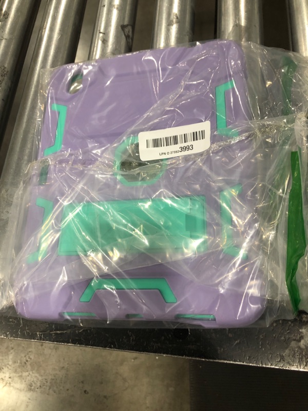 Photo 1 of CCMAO for iPad 10th Generation Case 10.9 Inch 2022, iPad 10 Case with Kickstand & Pencil Holder, Heavy Duty Shockproof Hybrid Three Layer Protective Cover for Girls Women, Purple+Green