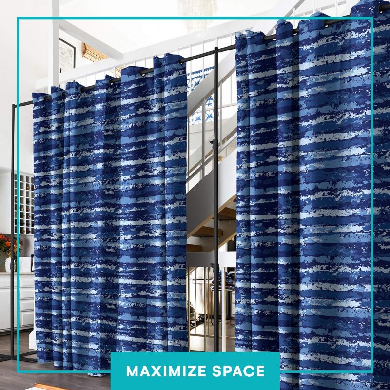 Photo 1 of Room/Dividers/Now Premium Room Divider Curtain, 8ft Tall x 10ft Wide (Blue Stripe) | Premium Curtains for Room Partition, Privacy or Blackout | Large Room Divider Curtain | Room Dividers Curtains
