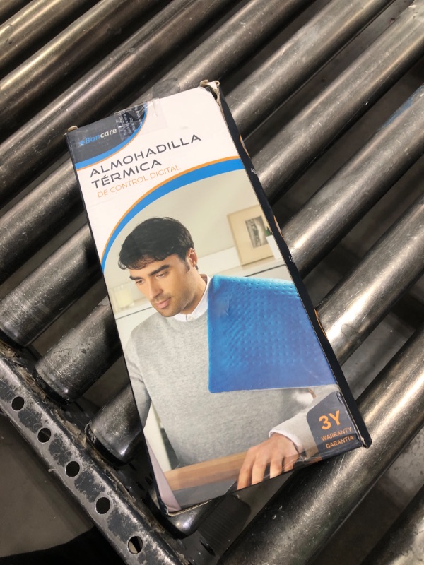 Photo 1 of Boncare® LCD Digital Control Electric Heating Pad for Period Cramps and Back Pain Relief Large Size, 6 Timers Auto Off & 6 Temp Settings, Super Soft Heat Pad Moist/Dry Natural Therapy (Blue, 12"x24")
