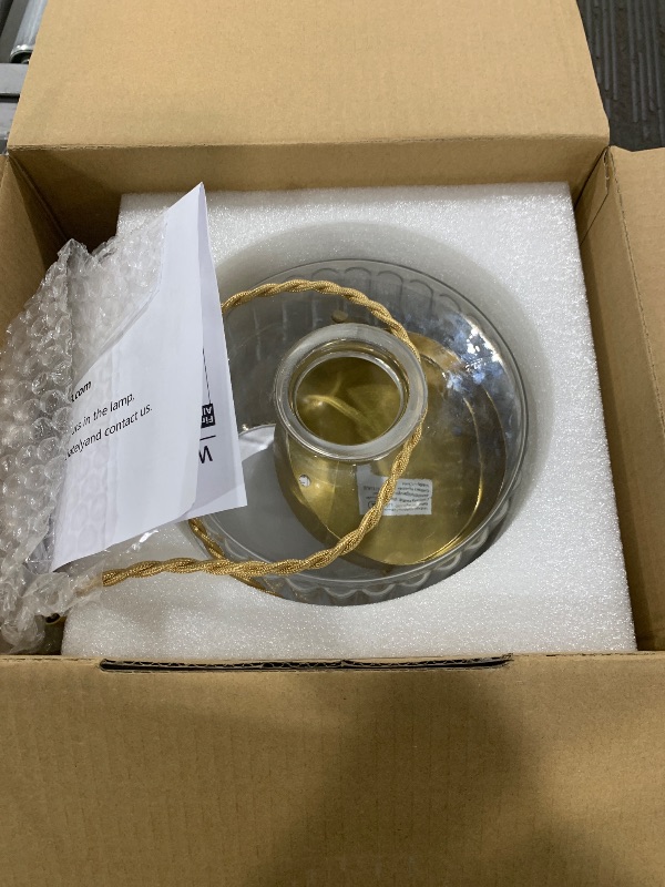 Photo 1 of Shenmoyl Battery Operated Wall Sconce with Clear Striped Shade Pattern Glass Adjustable Chain Retro Gold Wall Mounted Light, Modern Wall Lamp Fixtures Decor for Bedside Bedroom Indoor Doorway