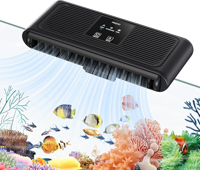 Photo 1 of Aquarium Chiller Fan, Fish Tank Cooling Fans Aquarium Cooler with 3 Speed Modes, Water Chiller for Axolotl Tank Accessories Freshwater Saltwater Tanks, 6.4W