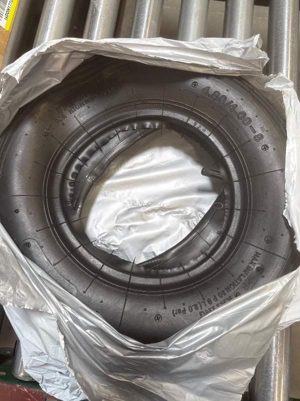 Photo 1 of 4.80/4.00-8“ Tire and Inner Tube (1 Set) by Air Filled, 4PR and max 30 PIS (2BAR), with TR13 Strainght Valve Stem, Fits 8-Inch Wheel/Rim, work for Wheelbarrow Hand Truck Tool Cart Garden Carts

