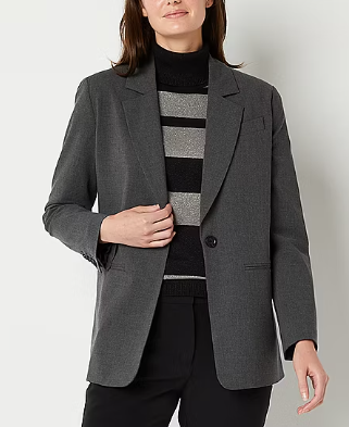 Photo 1 of Worthington Womens Relaxed Single Button Blazer Petite XL