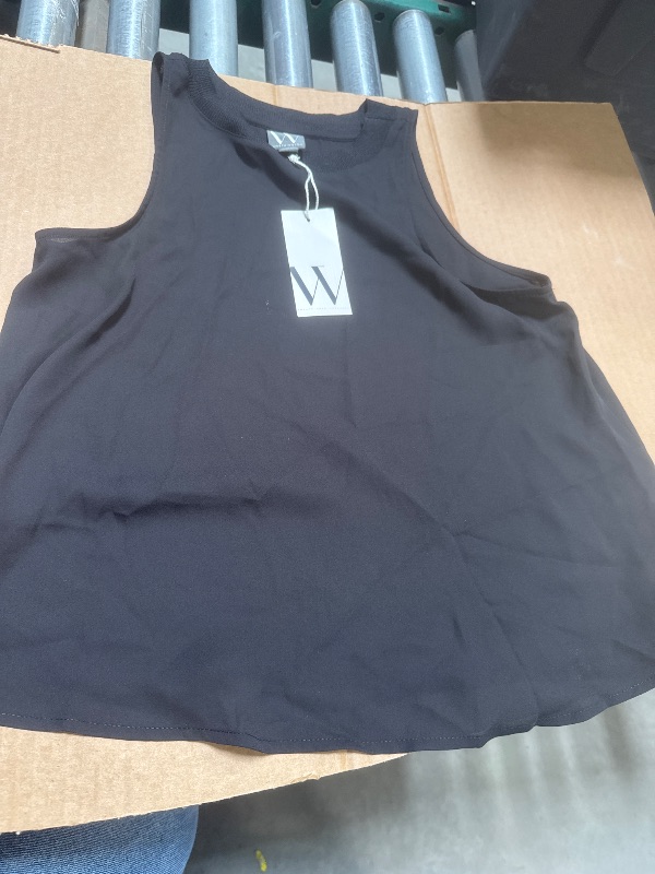 Photo 1 of Worthington Womens Semi Sheer Black Top Size Petite xs