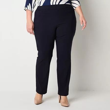 Photo 1 of Liz Claiborne Lisa Womens Mid Rise Straight Pull-on Pants, 20w, Blue