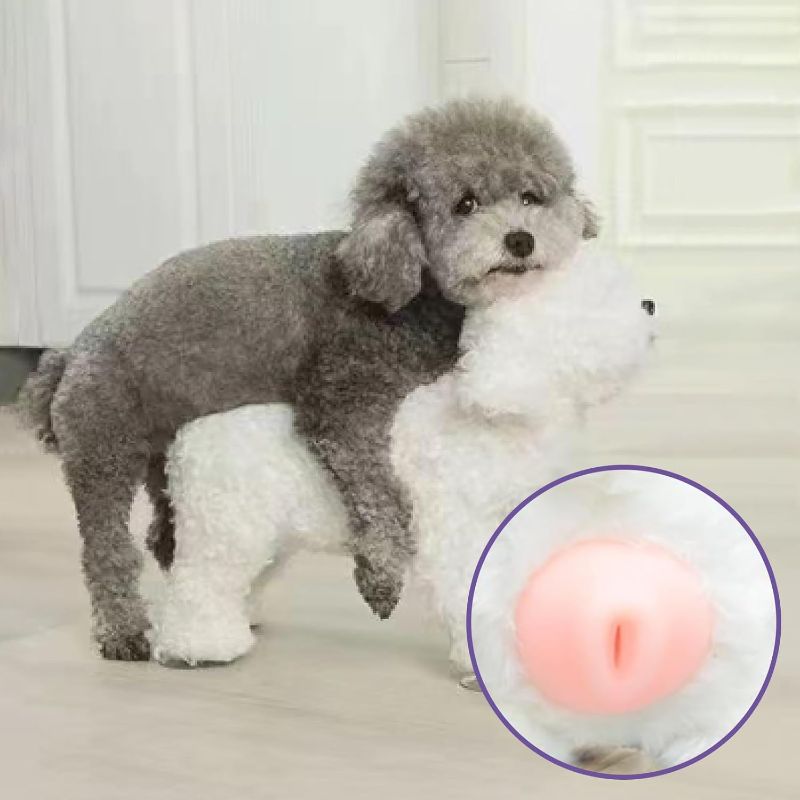 Photo 1 of Male Dog Silicone Mating Toy, Interactive Sleeping Pet Partner for Male Estrus Dogs (White, 7in)