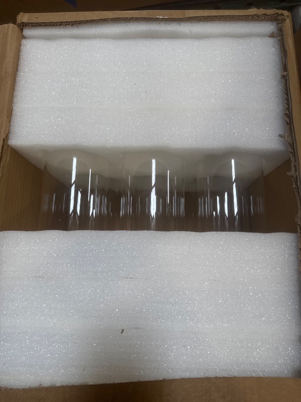 Photo 1 of 6 PCS Hurricane Glass Candle Holder (H:16" D:3"),Glass Cylinder Candle Holder for Taper Candles, Bottomless Open Ended Glass Hurricane Candle Holder Tube Shade, Open Flame Candle Chimney Tube Cover