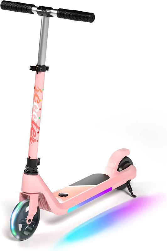 Photo 1 of Electric Scooter for Kids Age 6-10, Kick-Start Boost Scooter with Adjustable Speed and Height, Flash Wheel & Deck Lights

