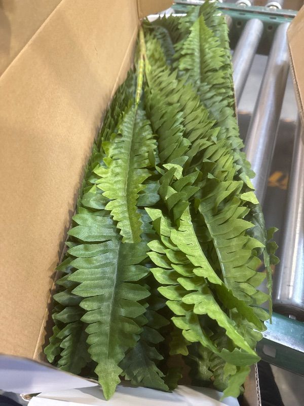 Photo 1 of 35" Ferns Artificial Bush Plants Large, 2 Artificial Boston Ferns with 39 Fronds for Outdoors Home Decor
