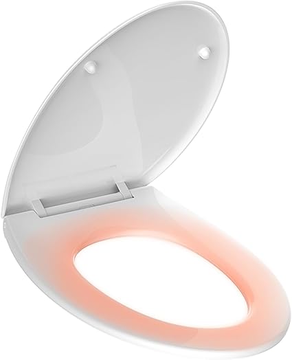 Photo 1 of LEIVI Heated Toilet Seat with Built-in Side Control, Lid and Seat Soft Close, Auto Night Light, Easy Installation, Elongated
