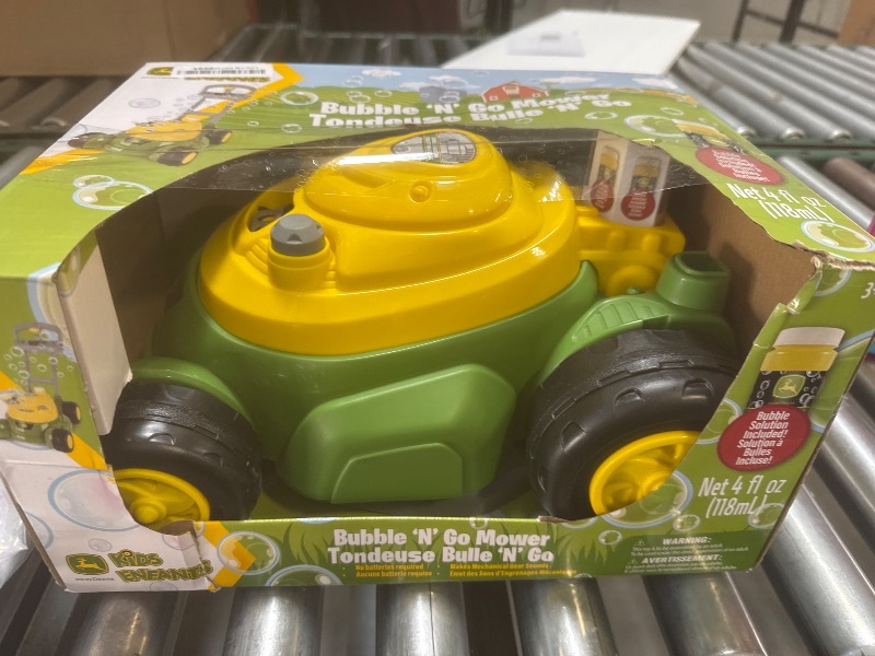 Photo 1 of John Deere Bubble Lawn Mower for Toddlers, Bubble Blowing Machines, Indoor and Outdoor Gardening Toy, Birthday, Party Favor for Preschool Girls and Boys, No Batteries Required, 2+