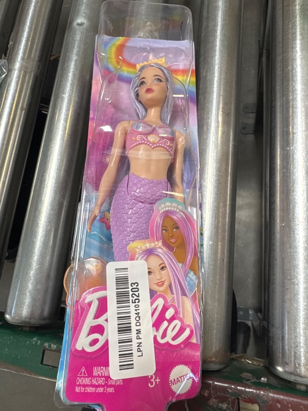 Photo 1 of Barbie Mermaid Doll with Pink & Lilac Fantasy Hair & Headband Accessory, Toy with Shell-Inspired Bodice & Lavender Tail