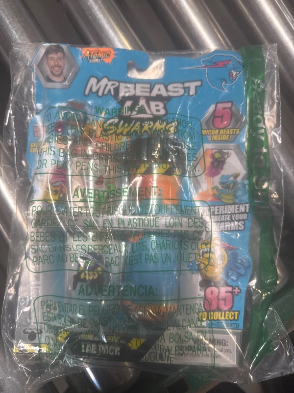 Photo 1 of MrBeast Lab Swarms Series 2, Atomic Series Lab 5 Pack, Experiment by Adding Water, Shaking The Test Tube and Reveal 2 of The 5, 1 Inch / 2.5 cm MrBeast Themed Swarms Collectible Micro Beasts