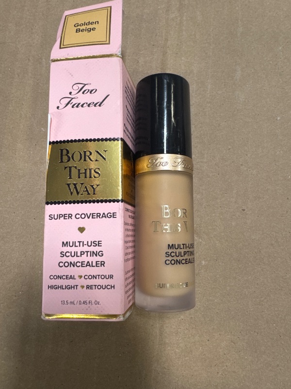 Photo 1 of Too Faced Born This Way Super Coverage Multi-Use Concealer | Full Coverage, Oil Free, Long Lasting + Hydrating, 0.45 Fl Oz Golden Beige