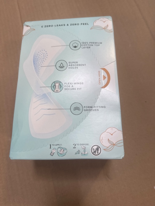 Photo 1 of Always Pure Cotton Feminine Pads for Women, Size 2, Heavy Flow, with Wings, unscented, 34 CT
