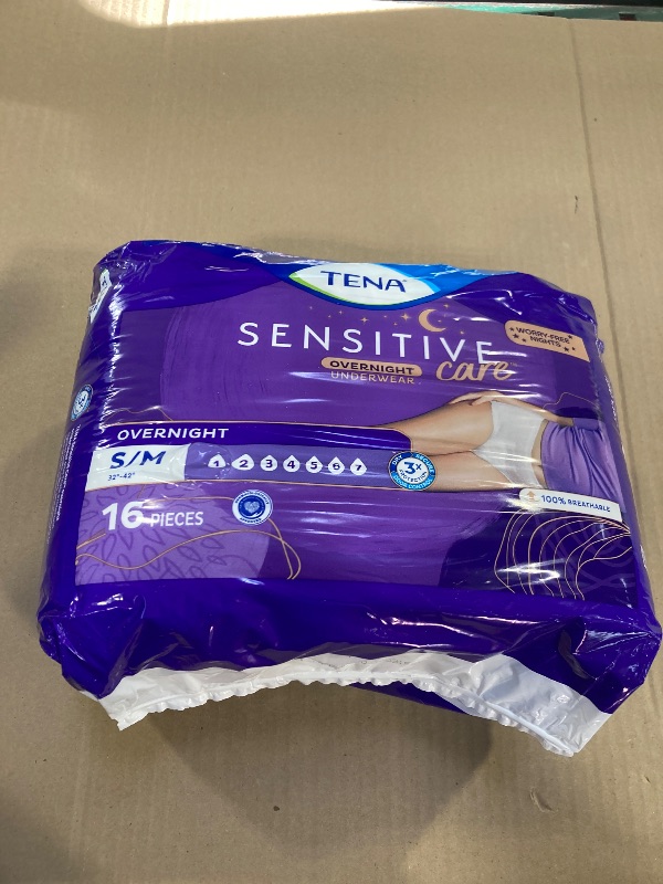 Photo 1 of Tena Overnight Underwear S/M 32 inch to 42 inch 16 ct Pack 