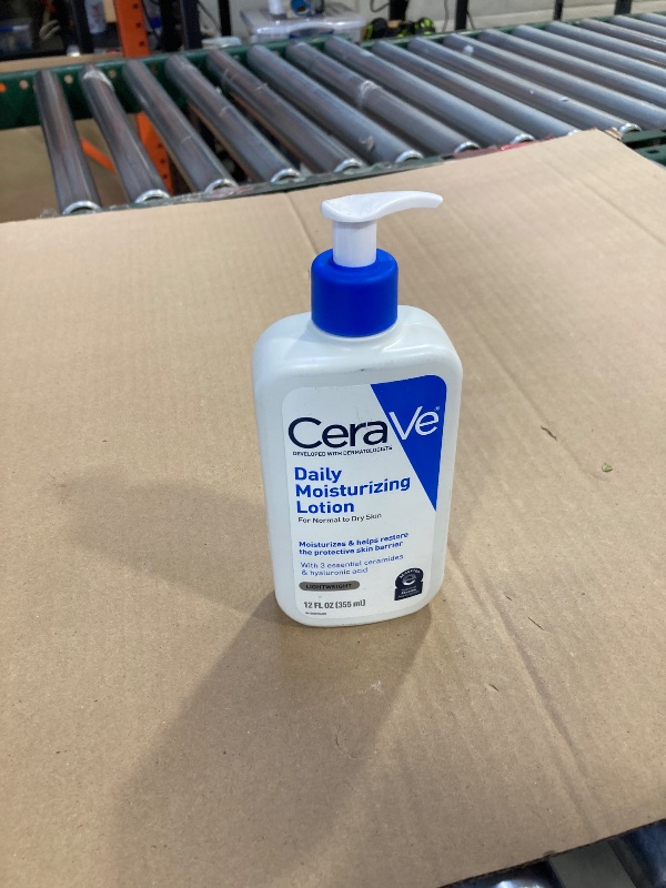 Photo 1 of CeraVe Daily Moisturizing Lotion for Dry Skin, Body Lotion & Face Moisturizer with Hyaluronic Acid and Ceramides, Daily Moisturizer, Fragrance Free, Oil-Free, 12 Ounce