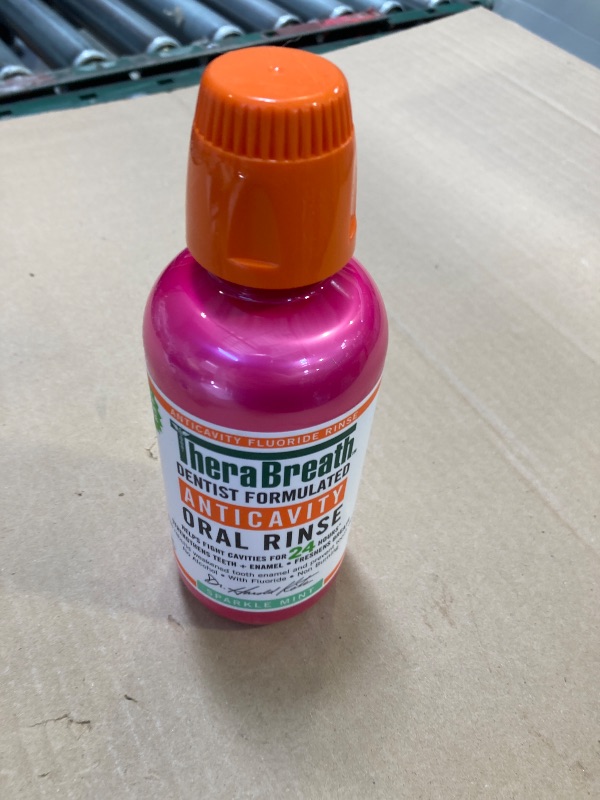 Photo 1 of TheraBreath Healthy Smile Rinse, Sparkle Mint, 16 Oz